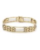 Mens Rectangular Link Bracelet in Gold